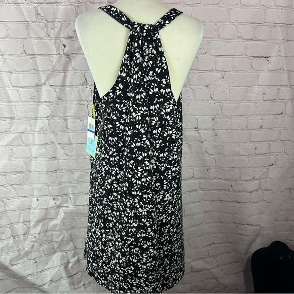 CeCe sunset scape Black White Patterned halter shift Dress sz XL - Picture 4 of 8